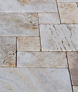 harvest wheat travertine stone paver close up