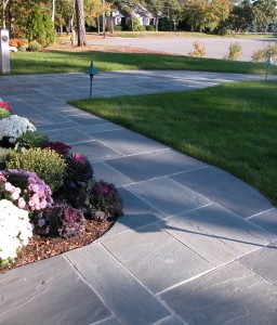 bluestone pavers walkway patio blue