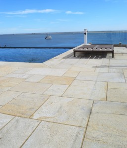 stone pavers granite pool patio