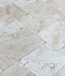 cape sands ivory travertine paver close up