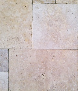 terra blend travertine pavers close up