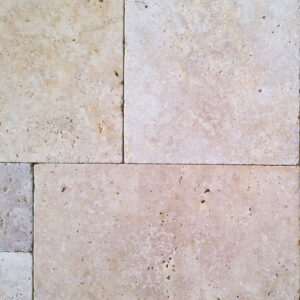 terra blend travertine pavers close up